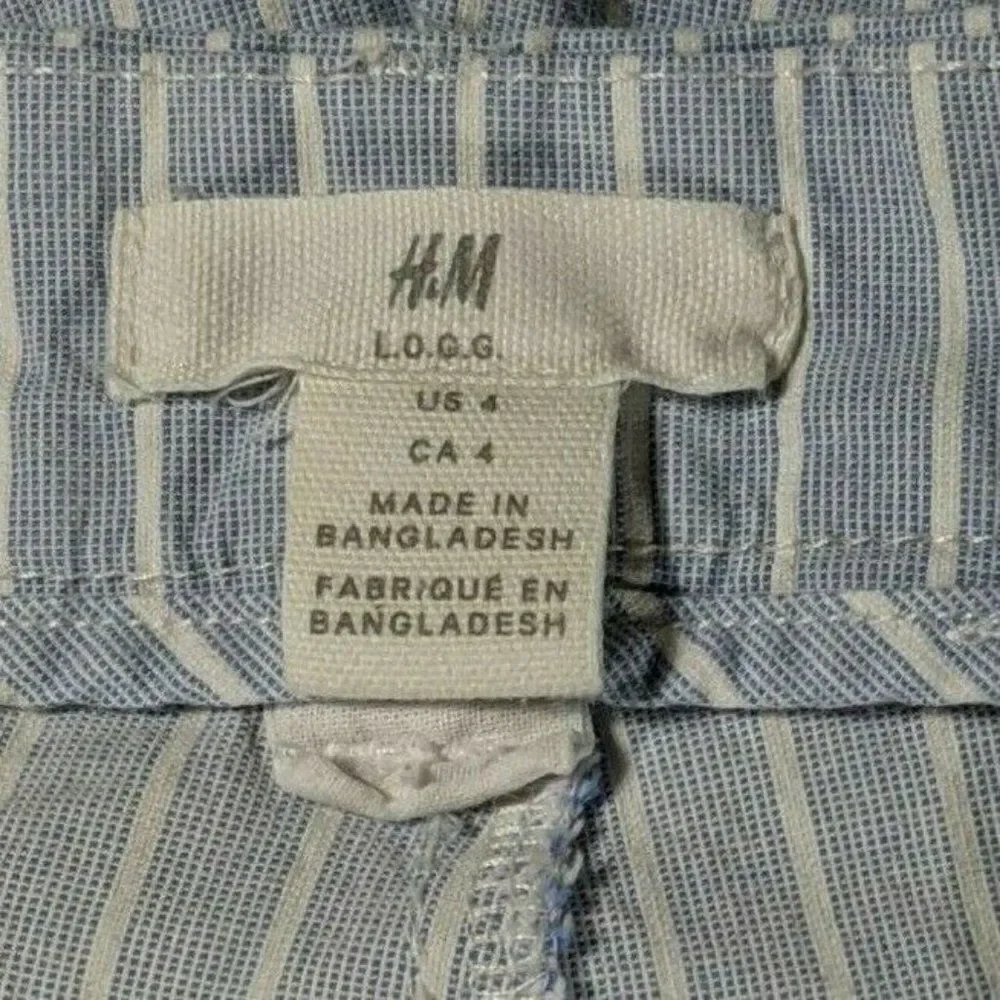 (3/$27)‎ H&M L.O.G.G. Cuffed Striped Shorts